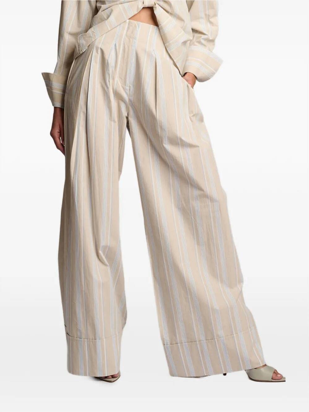 NEW HEVRON rory pant in beige stripe